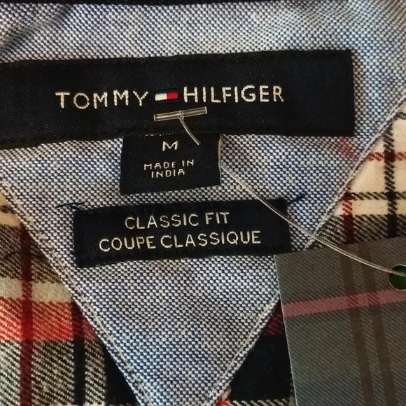 Tommy Hilfiger men's plaid flannel cotton/elastin classic fit button down medium - Picture 3 of 14